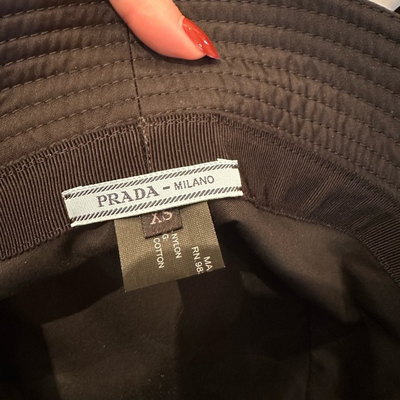 Prada Black Logo Nylon Bucket Hat in XS - Picture 8 of 14